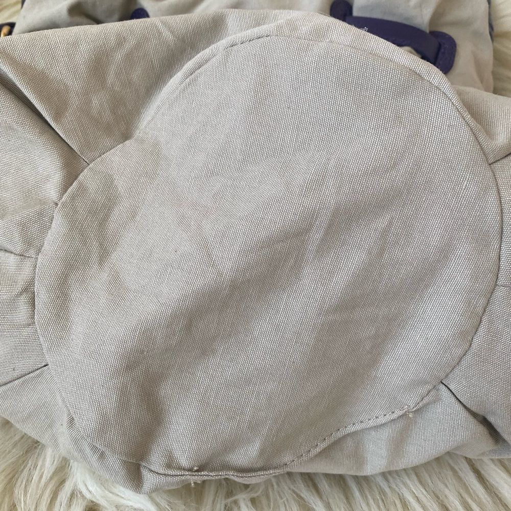 Elliott Lucca Purple Reign Slouchy Leather Round Bottom Bucket Bag Woven Details - Picture 8 of 10